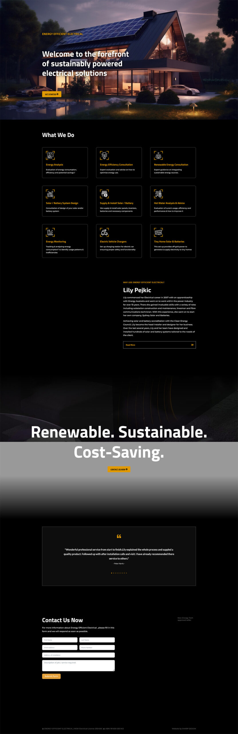 energy efficient electrical landing page